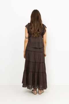 Felicia S Voile Skirt - Dark Brown