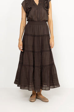 Felicia S Voile Skirt - Dark Brown