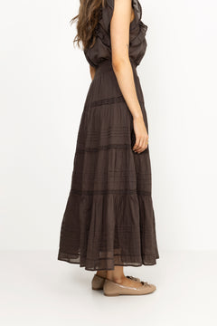 Felicia S Voile Skirt - Dark Brown