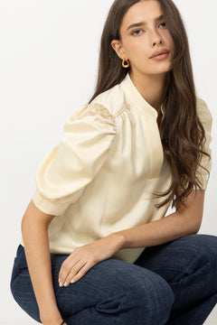 Roella Heavy Sateen Blouse - Light Yellow