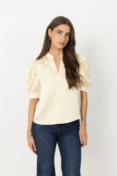 Roella Heavy Sateen Blouse - Light Yellow