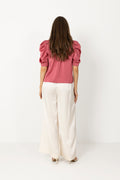 Roella Heavy Sateen Blouse - Cherry Pink