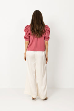 Roella Heavy Sateen Blouse - Cherry Pink
