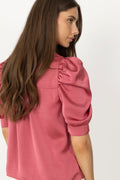 Roella Heavy Sateen Blouse - Cherry Pink