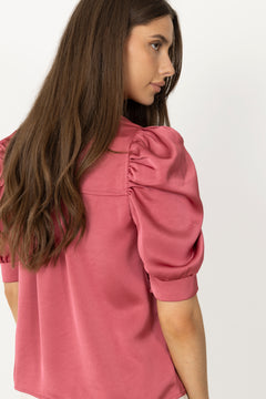 Roella Heavy Sateen Blouse - Cherry Pink