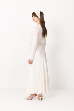 Viso Heavy Sateen Skirt - Pearl
