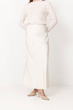 Viso Heavy Sateen Skirt - Pearl