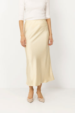 Vicky Heavy Sateen Skirt - Light Yellow