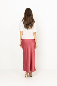Vicky Heavy Sateen Skirt - Cherry Pink