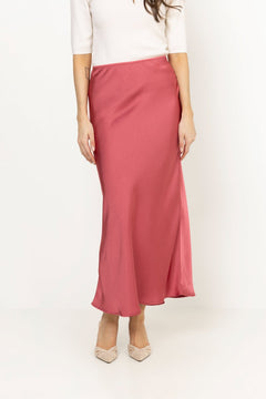 Vicky Heavy Sateen Skirt - Cherry Pink