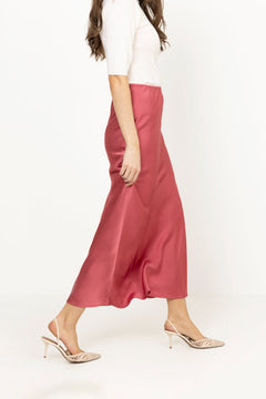Vicky Heavy Sateen Skirt - Cherry Pink