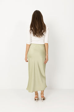 Vicky Heavy Sateen Skirt - Mint Green