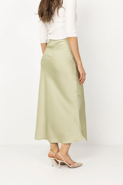 Vicky Heavy Sateen Skirt - Mint Green