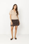 Irina Poplin Blouse - Dark Sand