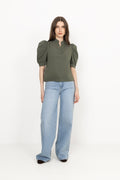Roella Poplin Blouse - Army
