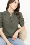 Roella Poplin Blouse - Army