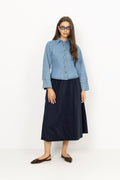 Yara Poplin Skirt - Navy