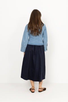 Yara Poplin Skirt - Navy