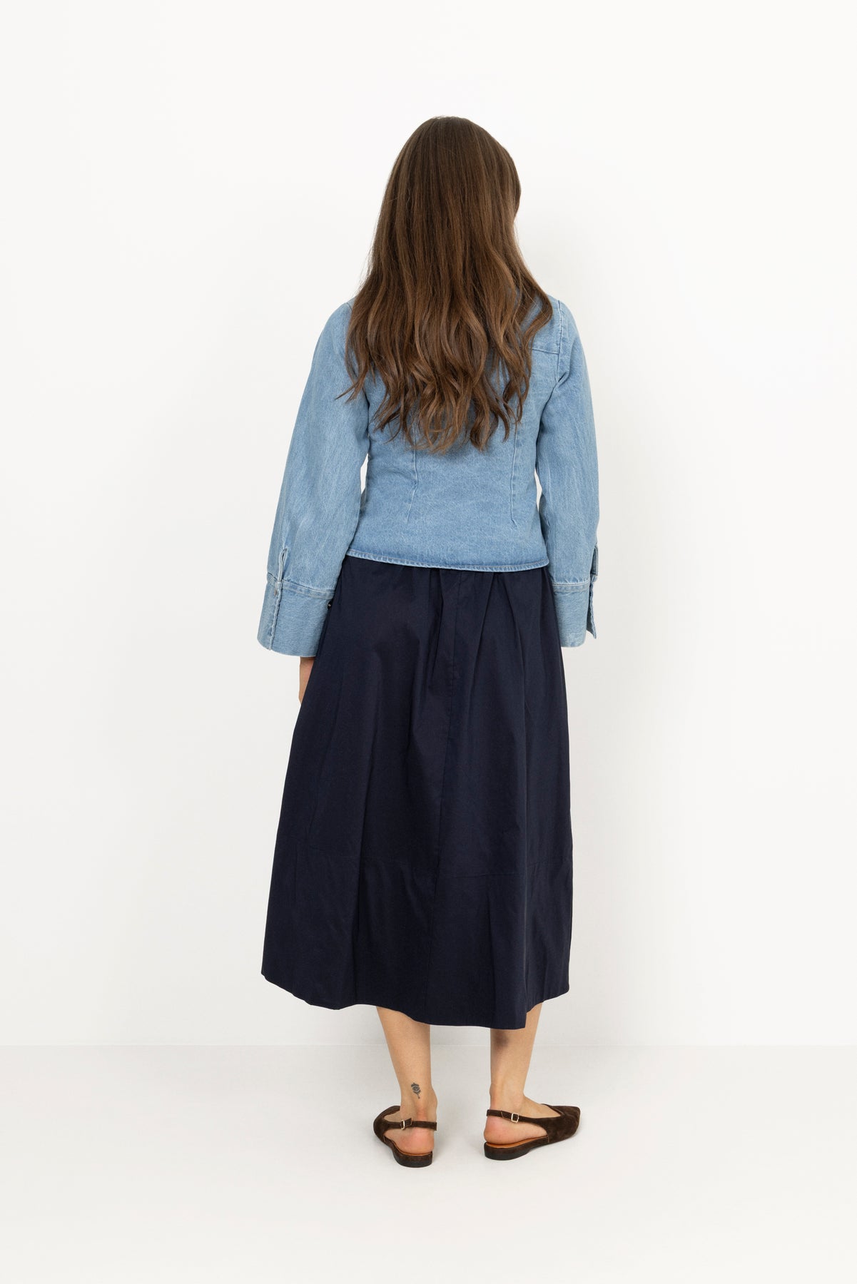 Yara Poplin Skirt - Navy
