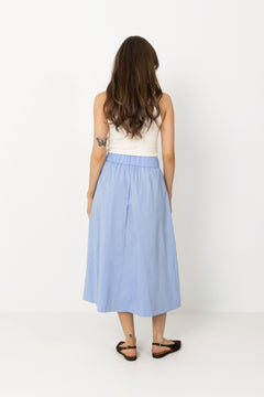 Yara Poplin Skirt - Sky Blue