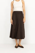 Yara Poplin Skirt - Chocolate Brown