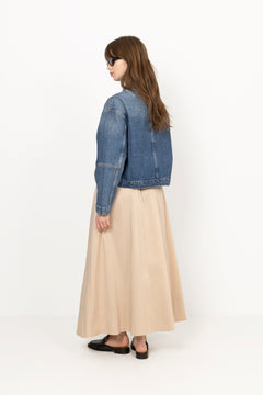 Yara Long Poplin Skirt - Dark Sand