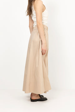 Yara Long Poplin Skirt - Dark Sand