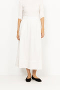 Yara Long Poplin Skirt - White