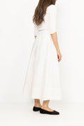 Yara Long Poplin Skirt - White