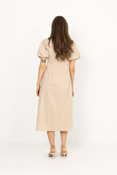 Illana Poplin Dress - Dark Sand