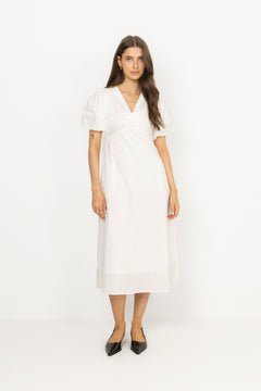 Illana Poplin Dress - White