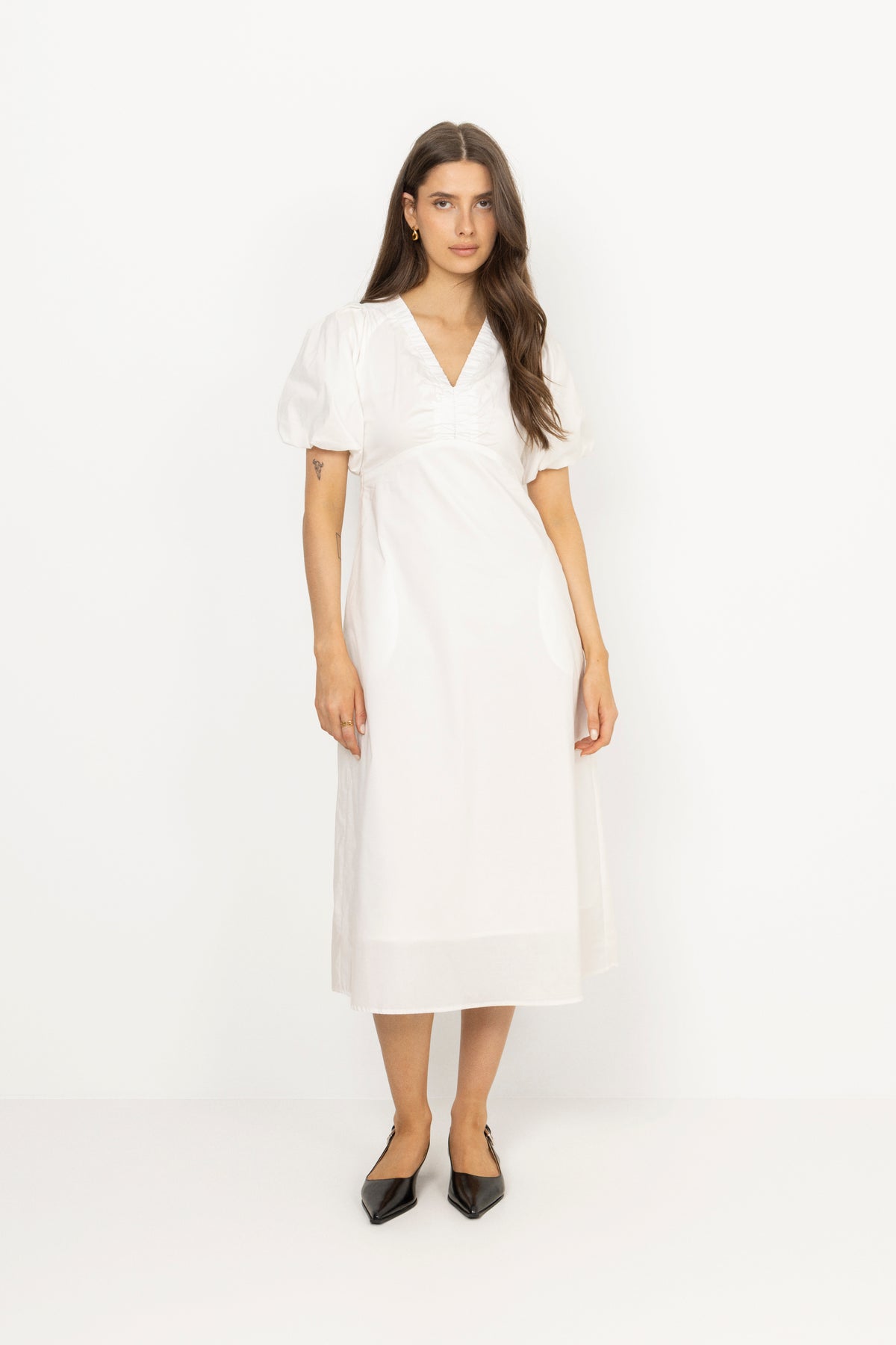 Illana Poplin Dress - White