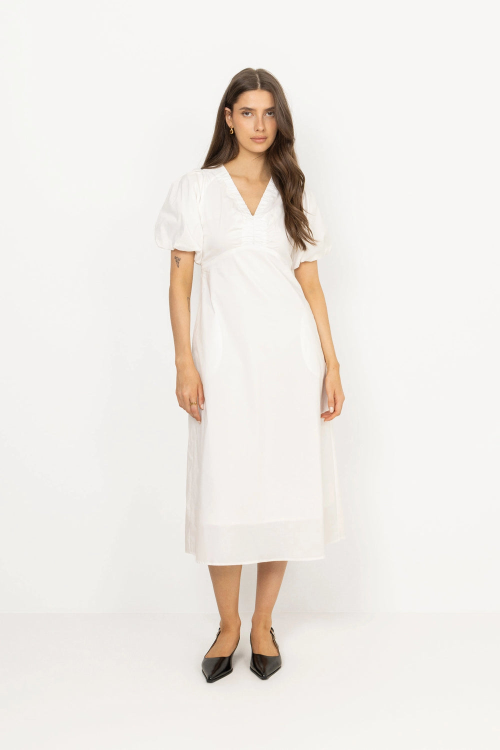 Illana Poplin Dress - White