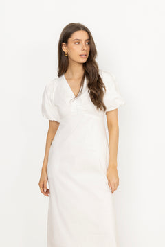 Illana Poplin Dress - White