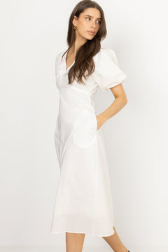 Illana Poplin Dress - White