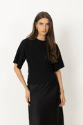Asha Boxy Tee - Black