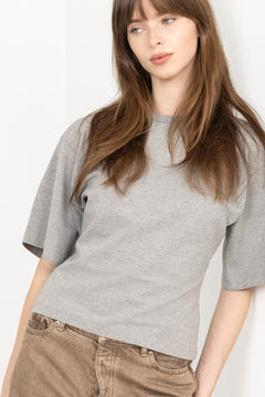 Asha Boxy Tee - Grey Melange