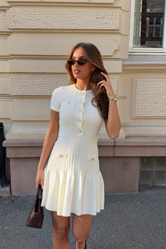 Gerdalil Cotton Knit Dress - Creme