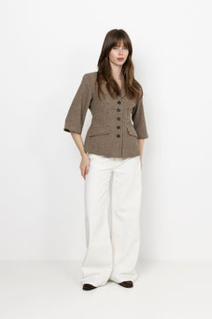 Stineic Ss Blazer - Brown Checks