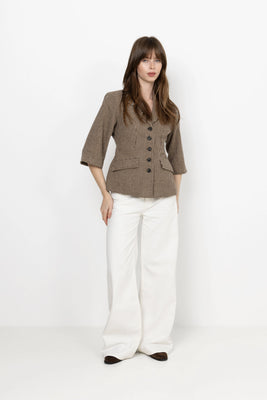 Stineic Ss Blazer - Brown Checks