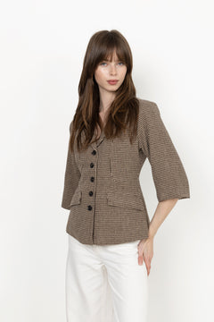 Stineic Ss Blazer - Brown Checks