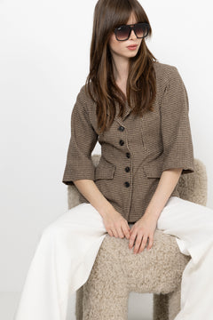 Stineic Ss Blazer - Brown Checks