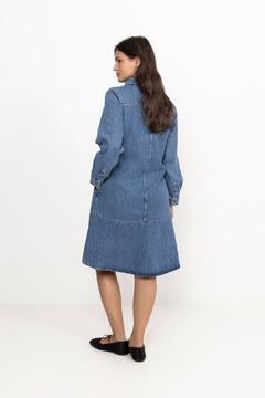Dophinaiw Dress - Washed Medium Blue Denim