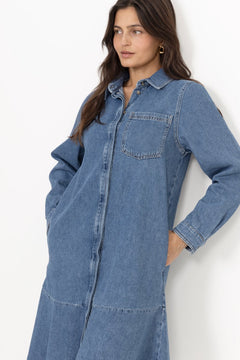 Dophinaiw Dress - Washed Medium Blue Denim