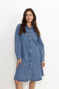 Dophinaiw Dress - Washed Medium Blue Denim