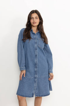 Dophinaiw Dress - Washed Medium Blue Denim