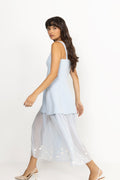 Elevated Bustier Dress - Light Blue Bloom