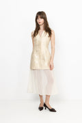 Waistcoat Tailored Midi Dress - Porcelain Cream