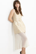 Waistcoat Tailored Midi Dress - Porcelain Cream
