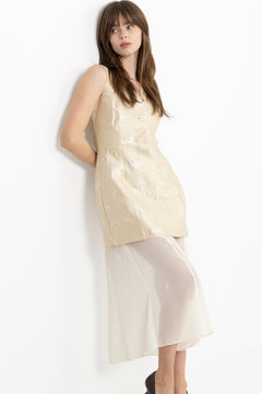 Waistcoat Tailored Midi Dress - Porcelain Cream